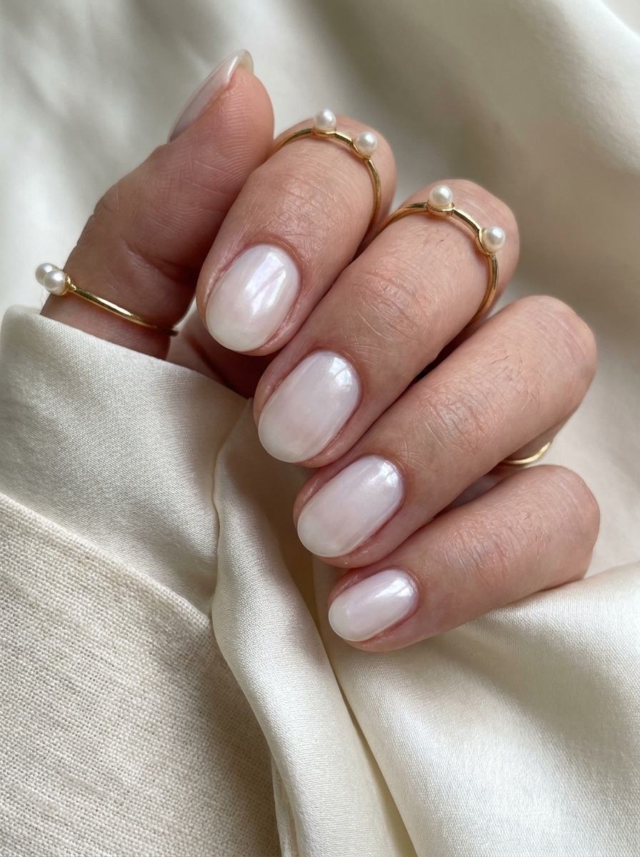 Glazed White Nails als Glazed Nails Inspiration 2026